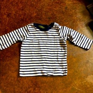 Navy blue white stripe baby long sleeve T-shirt 6 months Carters